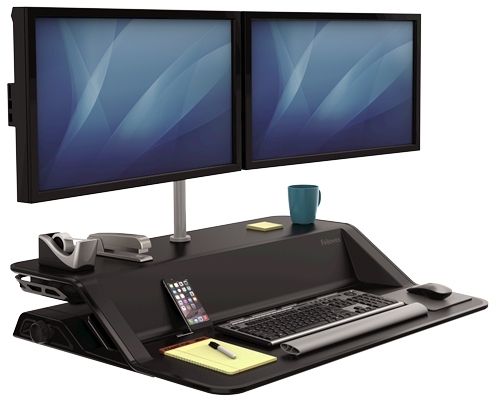 Birou negru reglabil pe inaltime Lotus Fellowes